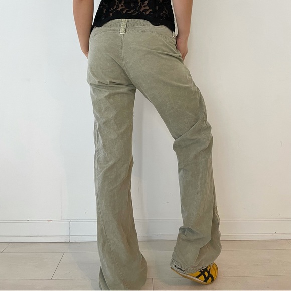 SUPER RARE 1990s Sabotage Khaki Green Low Waist Loose Fit Cargo Pants - Medium - Picture 6 of 6